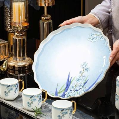 BỘ ẤM CHÉN HỌA TIẾT HOA - VIỀN VÀNG CAO CẤP